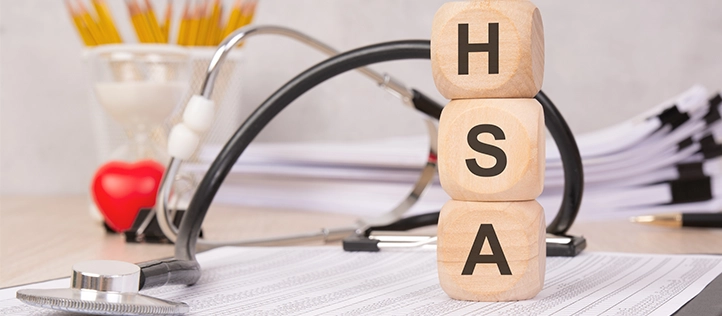 HSA blocks with a stethoscope in the background