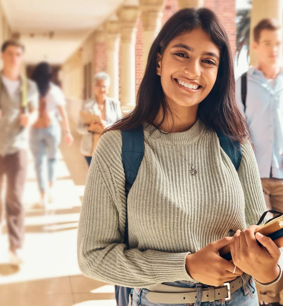 A student female smiling