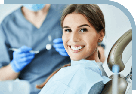 A girl sitting in a dentist office chair