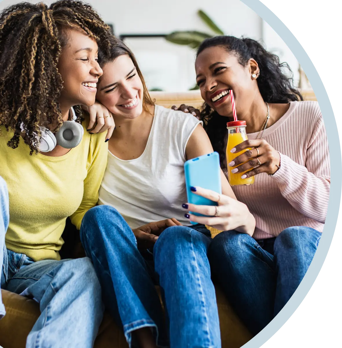 Girls laughing and smiling